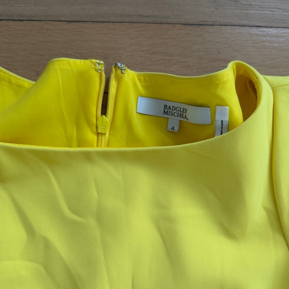 Badgley Mischka Asymmetrical Yellow Dress - Picture 2 of 5